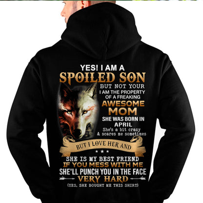 April - Lucky Son of Awesome Mom - Perfect Gift for Son From Mom - LUAN04 (SKU10-128-04)