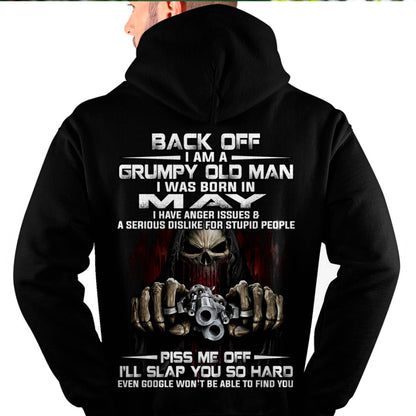 May - Grumpy Old Man T-Shirt – Funny Skull Gun Graphic Tee for Men - LUAN05 (SKU09-109-05)