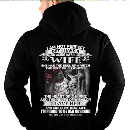 I Am Not Perfect But I Have A Freaking Awesome Wife - Gift For Husband From Wife - LUAN00 (SKU06-31-00)
