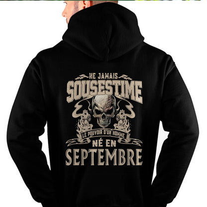 Ne Jamais Sous-estimer le Pouvoir d’un Homme Né en Septembre – T-Shirt Homme Crâne Rebelle - LUAN09 (SKU26T-01159-09)