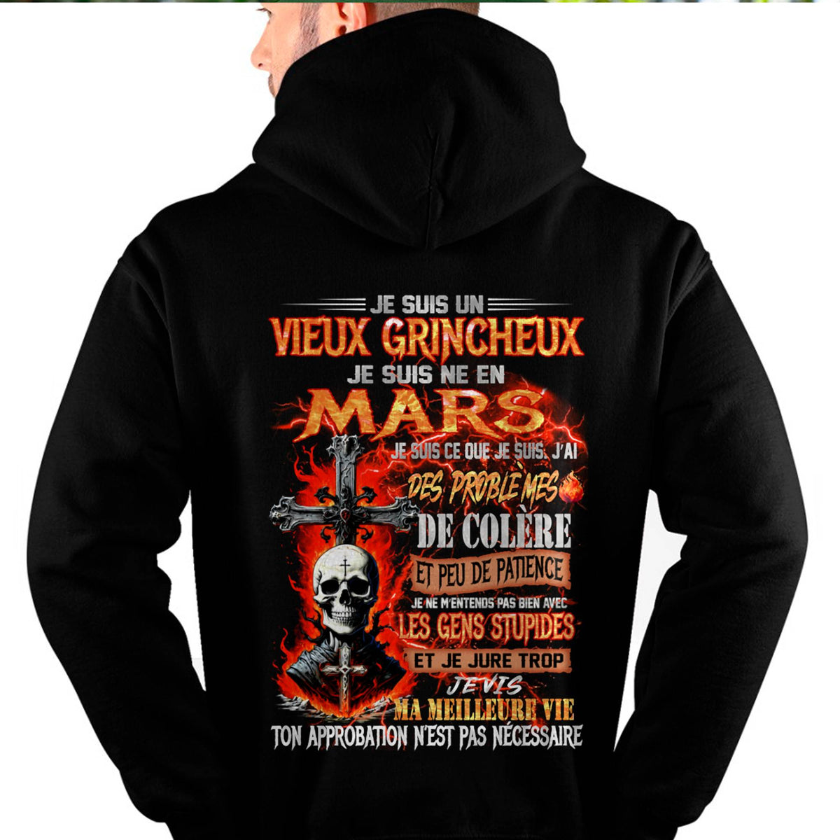 Je Suis Un Vieux Grincheux Né en Mars – T-Shirt Homme Fort Caractère - LUAN03 (SKU26T-01141-03)