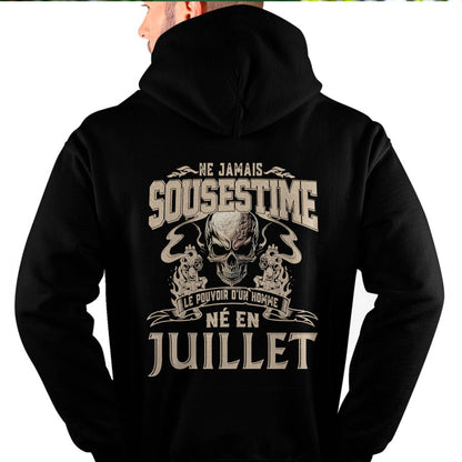 Ne Jamais Sous-estimer le Pouvoir d’un Homme Né en Juillet – T-Shirt Homme Crâne Rebelle - LUAN07 (SKU26T-01159-07)
