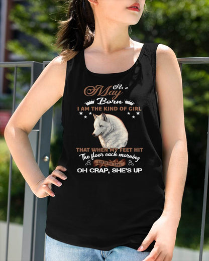 AS A MAY GIRL I'M FEARLESS WOLF SHIRT – GIFT FOR WOMEN - LUAN05 (SKU2604-238-05)