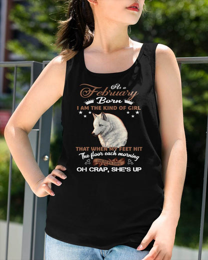 AS A FEBRUARY GIRL I'M FEARLESS WOLF SHIRT – GIFT FOR WOMEN - LUAN02 (SKU2604-238-02)