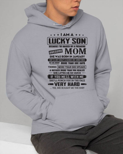 Lucky Son - Gift From Mom For Son T-Shirt -  LUAN01 (SKU08-52-01)