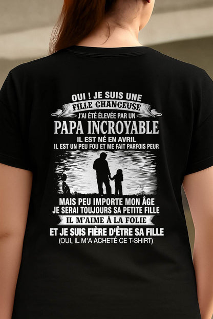 AVRIL - FILLE CHANCEUSE - ÉLEVÉE PAR UN PAPA INCROYABLE - CADEAU PARFAIT DE PAPA À SA FILLE - LUAN04 (SKU2609-08-04)