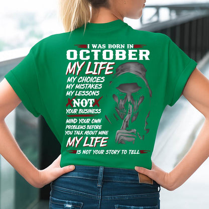 I Was Born In October My Life - Perfect Gift For WOMEN - LUAN10 (SKU08-36-10)