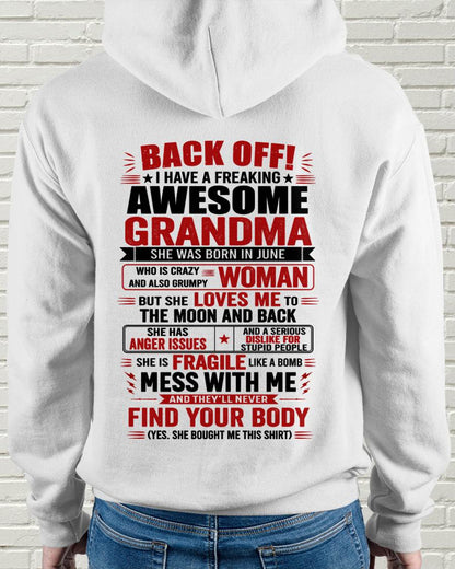 June Awesome Grandma – Back Off! Perfect Gift From Grandma - LUAN06 (SKU2607-179-06)