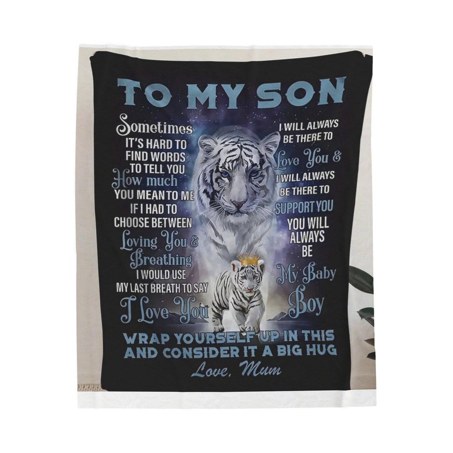 Special Gift For Son From Mom Velveteen Plush Blanket