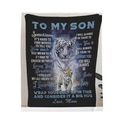 Special Gift For Son From Mom Velveteen Plush Blanket