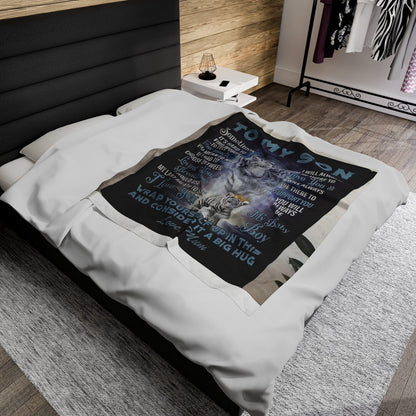 Special Gift For Son From Mom Velveteen Plush Blanket
