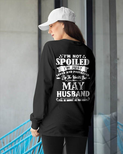 "I'M NOT SPOILED - I'M JUST LOVED AND PROTECTED BY MY HUSBAND" –  T - SHIRT FROM HUSBAND – LUAN05 (SKU2606-165-05)
