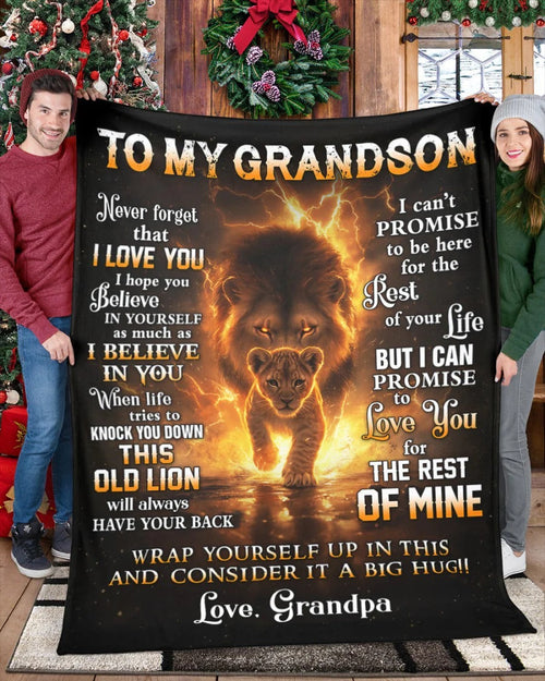 BLANKET FOR GRANDSON – COMFORT & WARMTH GIFT FROM GRANDPA  Sherpa Fleece Quilt Blanket LUAN00 (SKUB10-116)