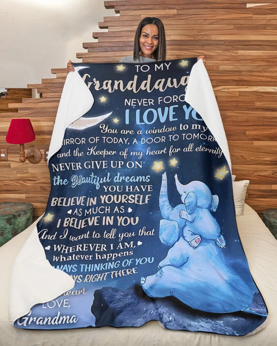 BLANKET FOR GRANDDAUGHTER – COMFORT & WARMTH GIFT FROM GRANDMA  Sherpa Fleece Quilt Blanket LUAN00 (SKU-CHAU-B20)