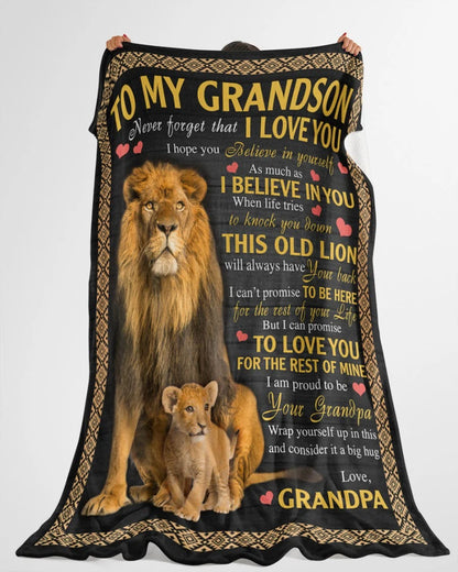 BLANKET FOR GRANDSON – COMFORT & WARMTH GIFT FROM GRANDPA  Sherpa Fleece Quilt Blanket LUAN00 (SKUB09-113)