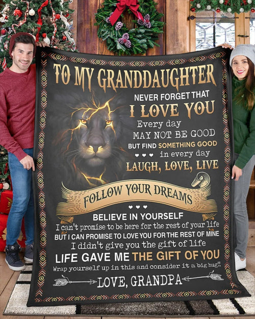 BLANKET FOR GRANDDAUGHTER – COMFORT & WARMTH GIFT FROM GRANDPA  Sherpa Fleece Quilt Blanket LUAN00 (SKUB09-44)
