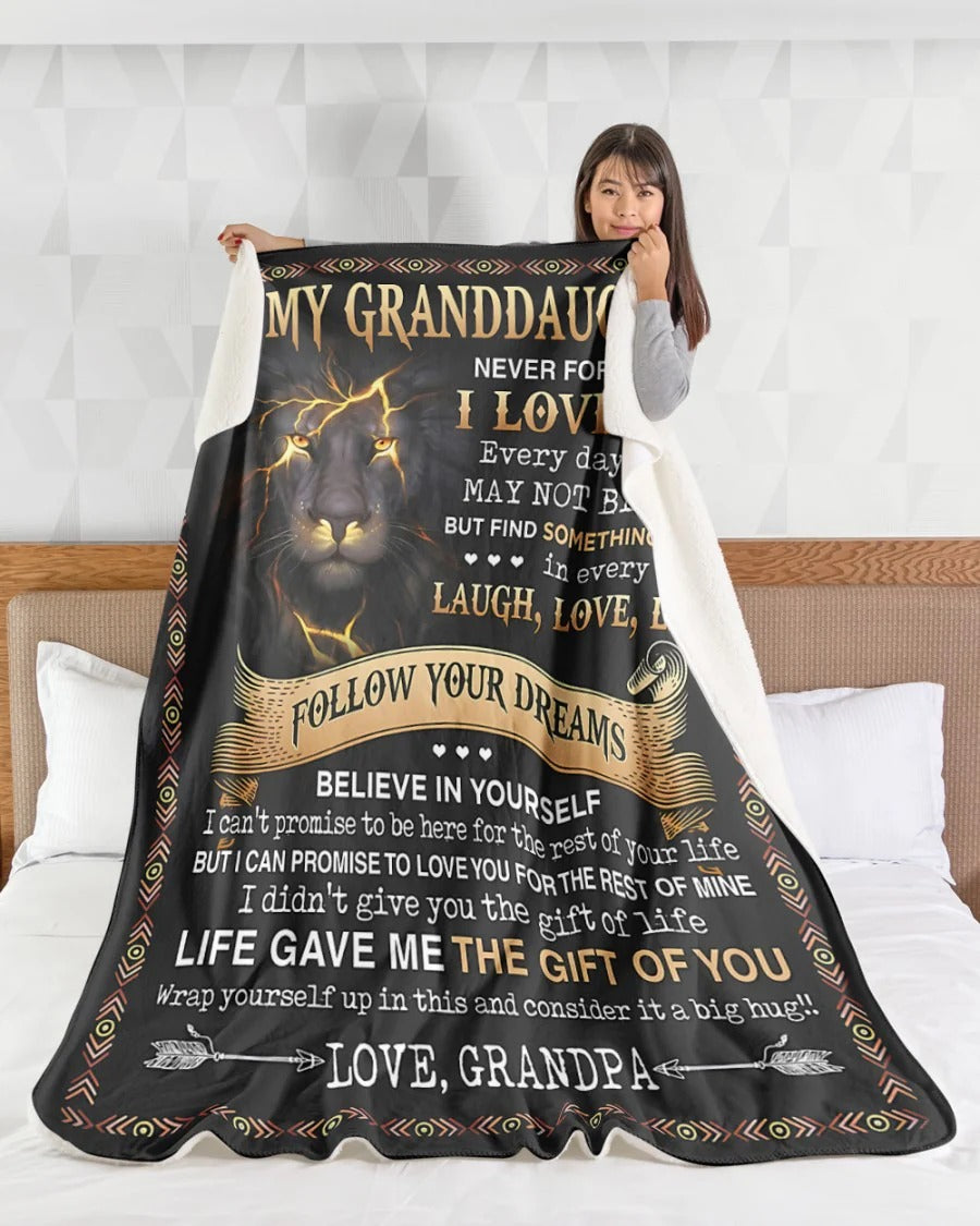 BLANKET FOR GRANDDAUGHTER – COMFORT & WARMTH GIFT FROM GRANDPA  Sherpa Fleece Quilt Blanket LUAN00 (SKUB09-44)