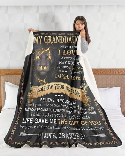 BLANKET FOR GRANDDAUGHTER – COMFORT & WARMTH GIFT FROM GRANDPA  Sherpa Fleece Quilt Blanket LUAN00 (SKUB09-44)