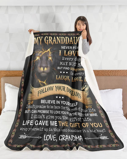 BLANKET FOR GRANDDAUGHTER – COMFORT & WARMTH GIFT FROM GRANDMA  Sherpa Fleece Quilt Blanket LUAN00 (SKUB09-41)