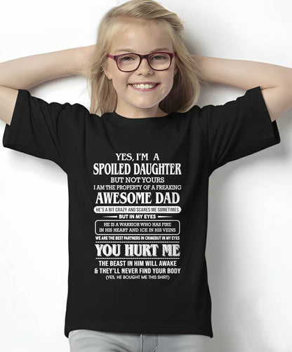 Spoiled Daughter - Gift From Dad For Daughter Black T-Shirt - LUAN00 (SKU07-172-00)