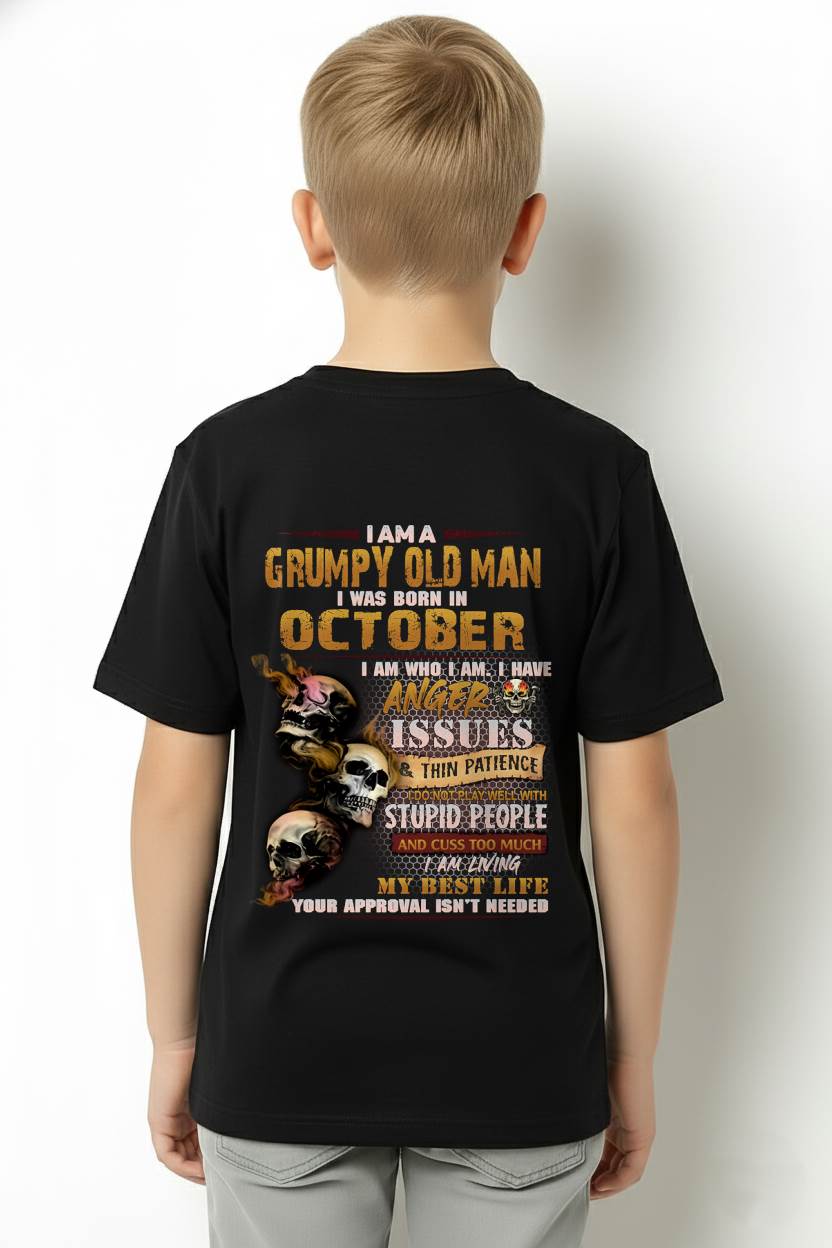 Grumpy Old Man - For Man Black T-Shirt - LUAN10 (SKU08-67-10)