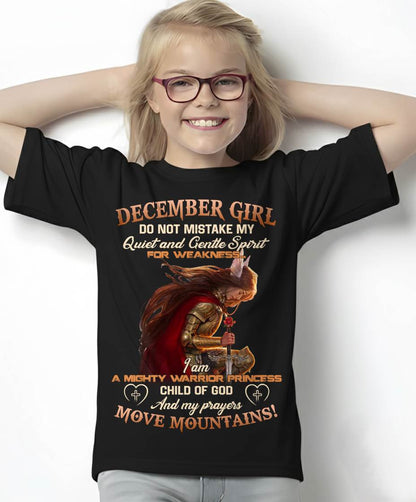 December Girl Child Of God T-Shirt - Christian Gift For Women - LUAN12 (SKU2606-181-12)