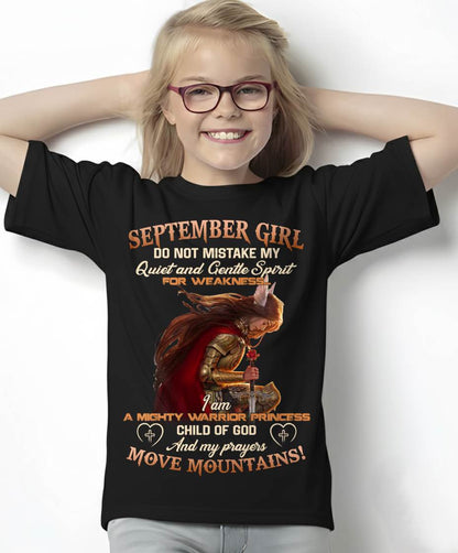 September Girl Child Of God T-Shirt - Christian Gift For Women - LUAN09 (SKU2606-181-09)