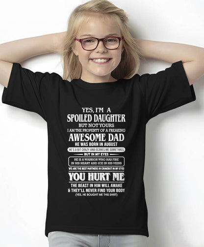 Spoiled Daughter - Gift From Dad For Daughter Black T-Shirt - LUAN08 (SKU07-172-08)
