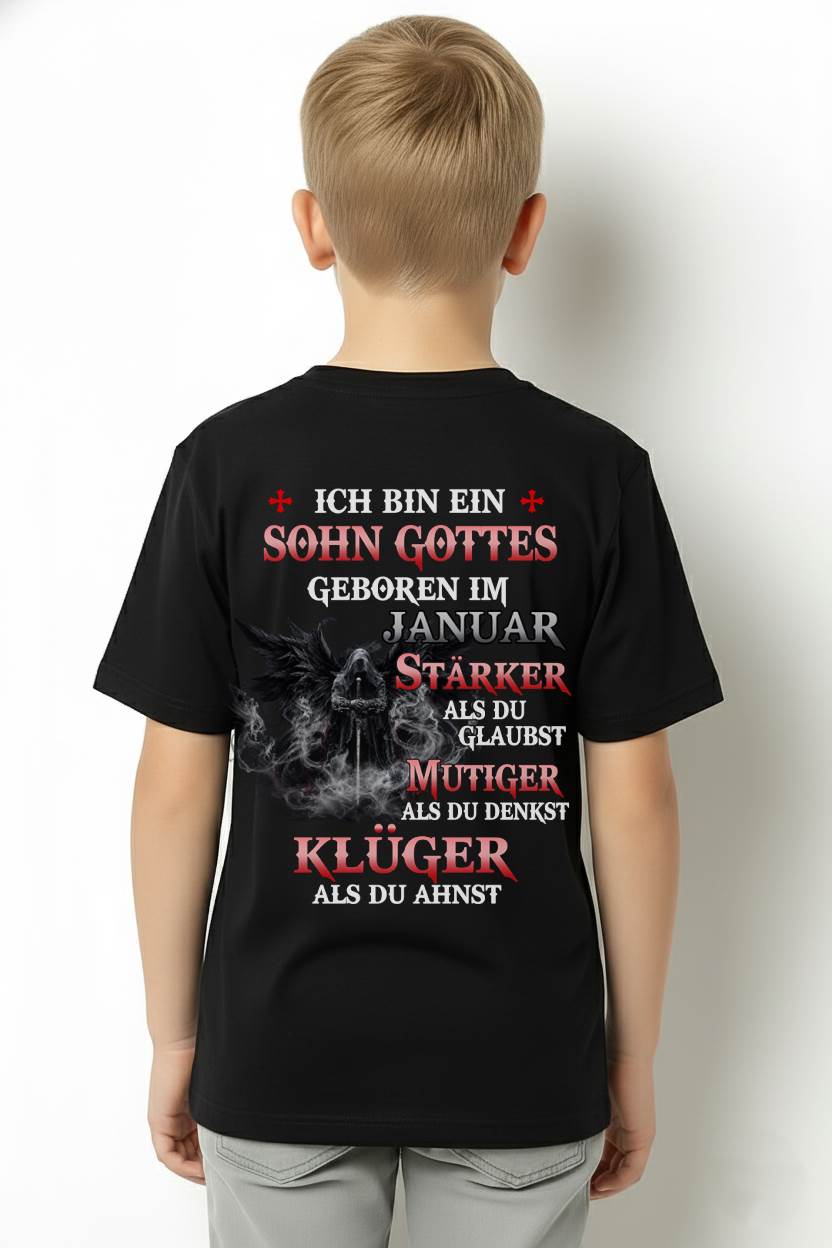 Januar Sohn Gottes T-Shirt Für Männer – Stärker Als Du Glaubst - LUAN01 (SKU2607-98-01)