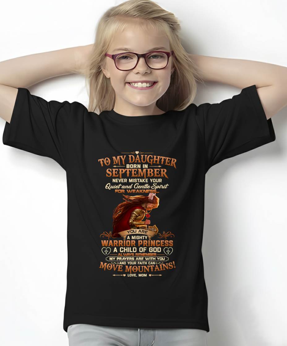 SEPTEMBER DAUGHTER – MIGHTY WARRIOR PRINCESS & CHILD OF GOD – GIFT FROM MOM - LUAN09 (SKU2607-277-09)