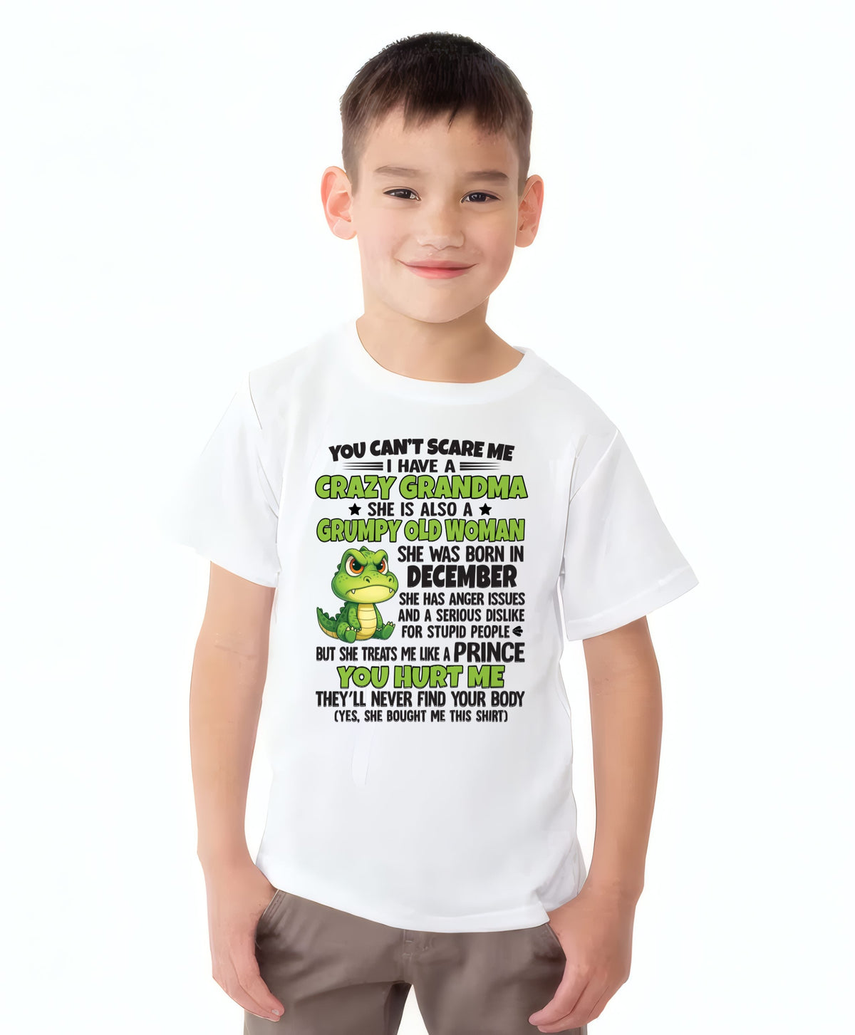 DECEMBER - YOU CAN'T SCARE ME - FOR GRANDSON - GIFT FROM GRANDMA - NINA12 (SKU09-85-12)