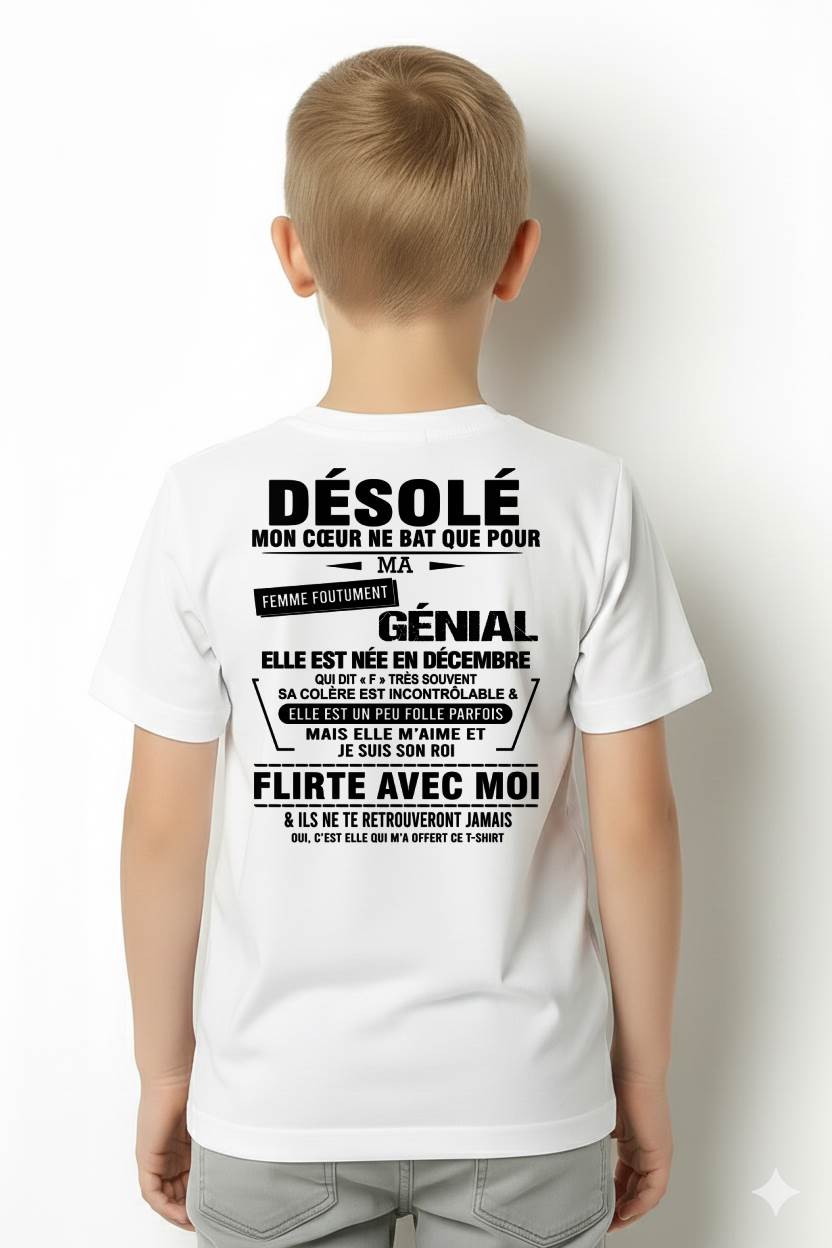 DÉCEMBRE - DÉSOLÉ, MON CŒUR NE BAT QUE POUR MA FEMME FOUTUMENT GÉNIALE — DE SA FEMME - FR12 / LUAN12 (SKU26T-01258-12)