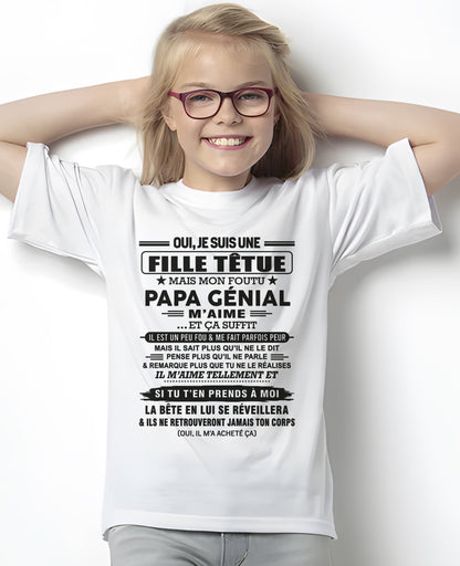 Oui, je suis une fille têtue – T-shirt | Cadeau d’anniversaire de papa pour sa fille - luan00 / fr00 (SKU12-197)