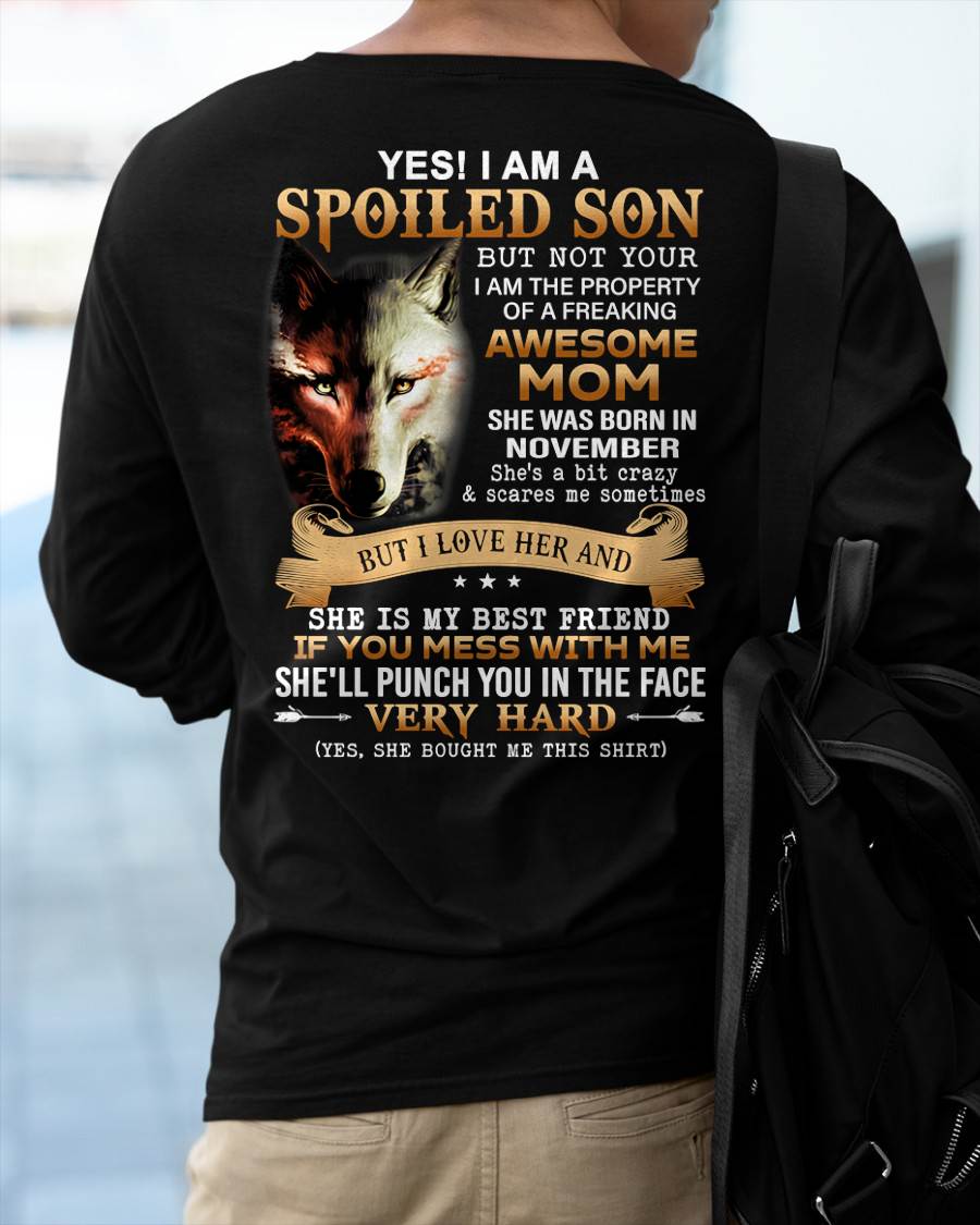November - Lucky Son of Awesome Mom - Perfect Gift for Son From Mom - LUAN11 (SKU10-128-11)