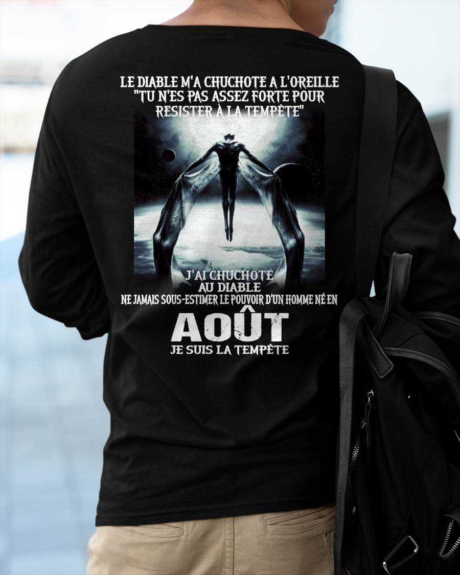 Je Suis la Tempête – Ne Jamais Sous-Estimer le Pouvoir d’un Homme Né en Août – T-Shirt Homme - LUAN08 (SKU26T-01160-08)