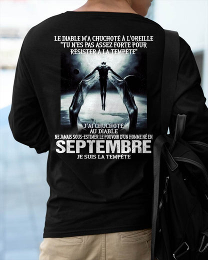 Je Suis la Tempête – Ne Jamais Sous-Estimer le Pouvoir d’un Homme Né en Septembre – T-Shirt Homme - LUAN09 (SKU26T-01160-09)