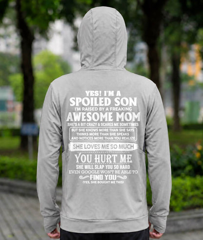 Spoiled Son Raised By An Awesome Mom Sunscreen Clothing A09-224  – Perfect Gift From Mom - LUAN00 (SKU2607-139-00)