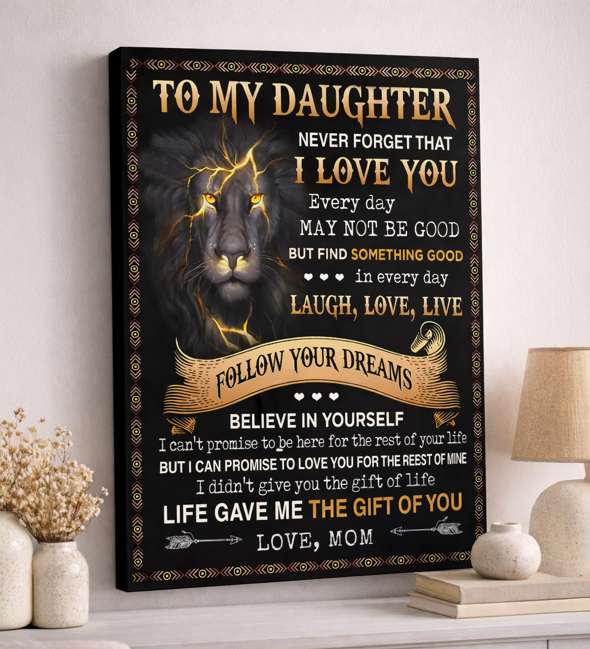 CANVAS FOR DAUGHTER - BEST GIFT FROM MOM - LUAN00 (SKU2604-150)