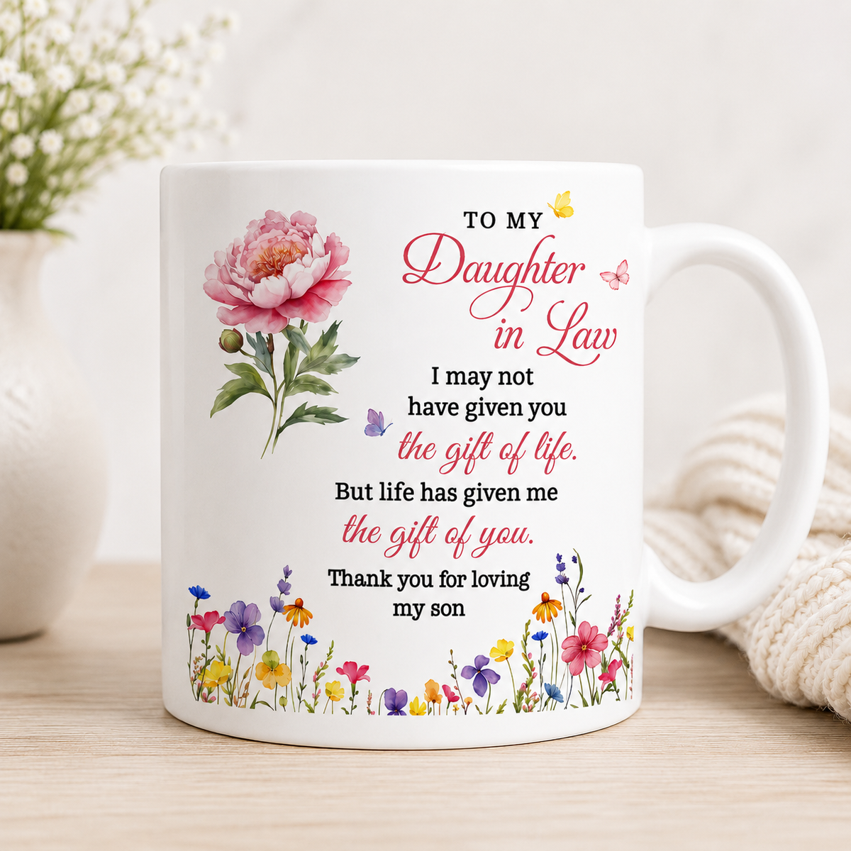 BEAUTIFUL MUG FOR DAUGHTER IN LAW - GIFT FROM MOM LUAN00 (SKU2607-33)