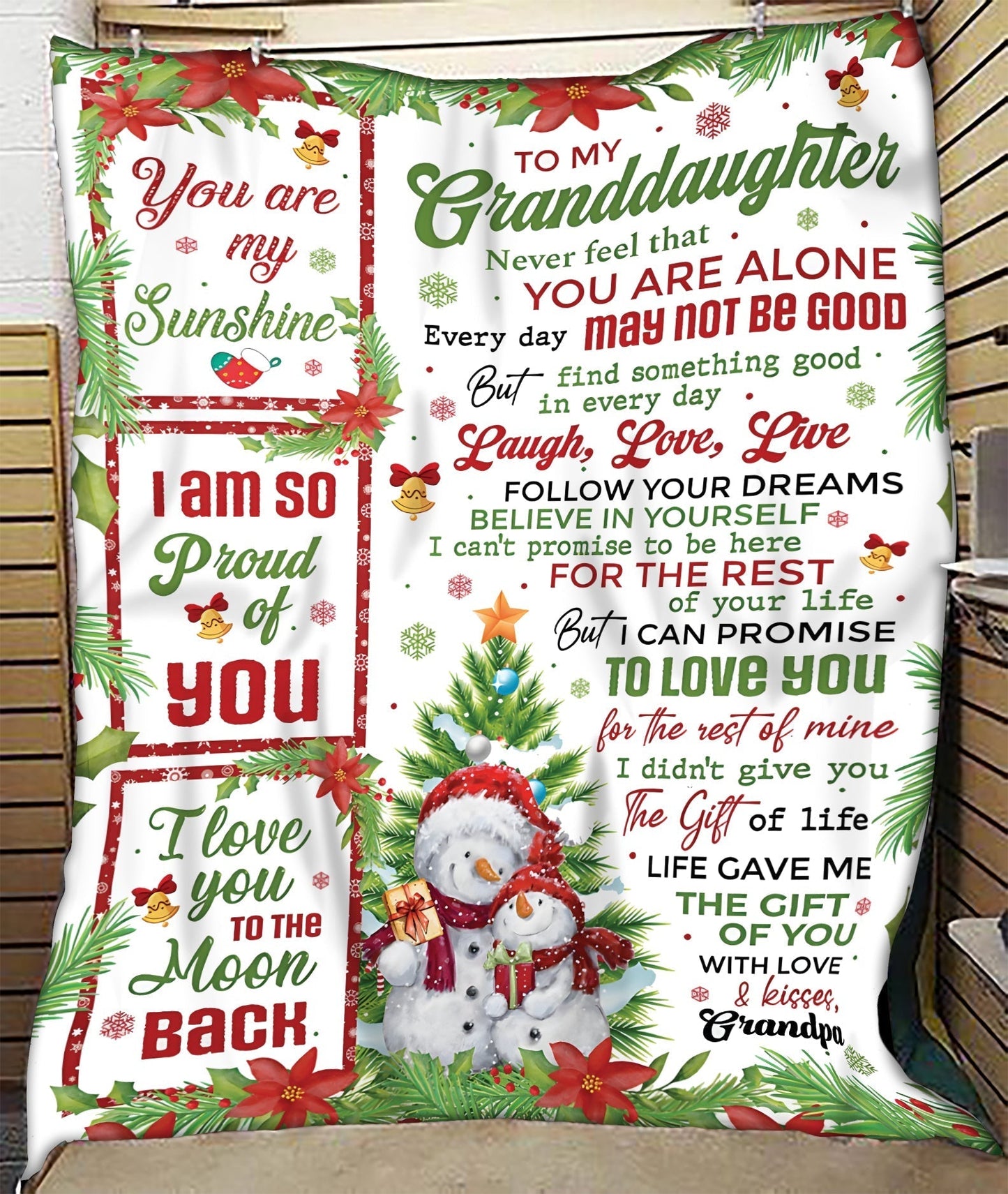 BLANKET FOR GRANDDAUGHTER – COMFORT & WARMTH CHRISTMAS GIFT FROM GRANDPA  Sherpa Fleece Quilt Blanket LUAN00 (SKUB10-184)