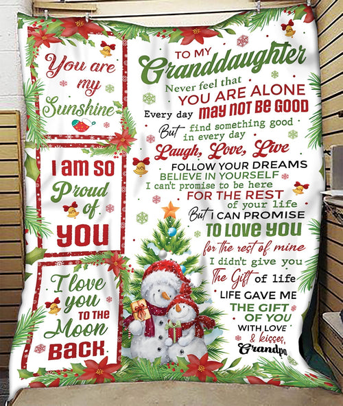 BLANKET FOR GRANDDAUGHTER – COMFORT & WARMTH CHRISTMAS GIFT FROM GRANDPA  Sherpa Fleece Quilt Blanket LUAN00 (SKUB10-184)