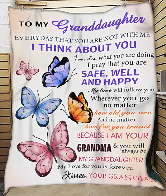 BLANKET FOR GRANDDAUGHTER – COMFORT & WARMTH GIFT FROM GRANDMA  Sherpa Fleece Quilt Blanket LUAN00 (SKUB-BLK-GMD1)