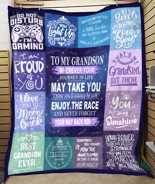 BLANKET FOR GRANDSON – COMFORT & WARMTH GIFT FROM GRANDPARENTS  Sherpa Fleece Quilt Blanket LUAN00 (SKUB11-BLK-02)