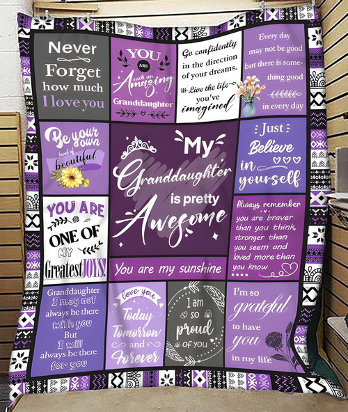 BLANKET FOR GRANDDAUGHTER – COMFORT & WARMTH GIFT FROM GRANDPARENTS  Sherpa Fleece Quilt Blanket LUAN00 (SKUB11-BLK-03)