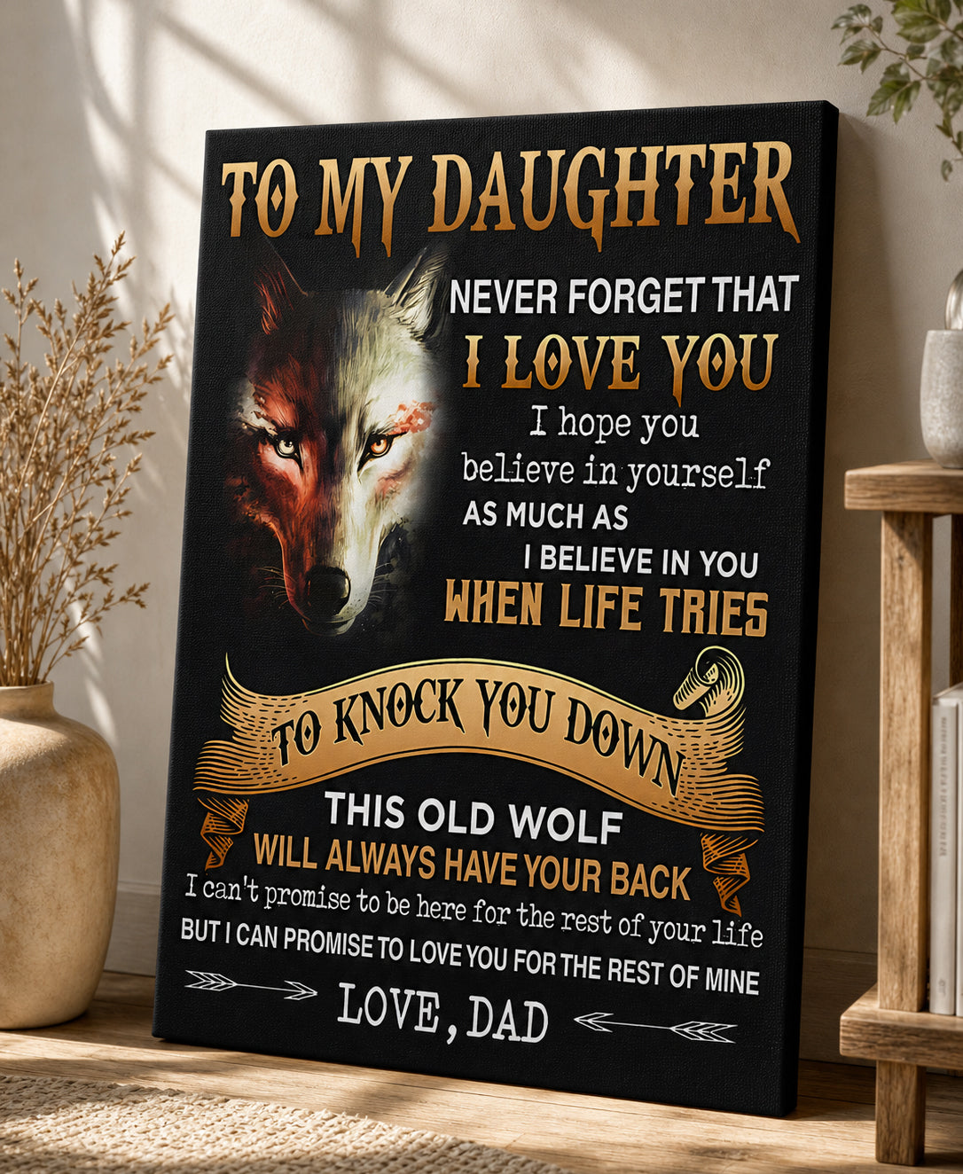 CANVAS FOR DAUGHTER - BEST GIFT FROM DAD - LUAN00 (SKU2605-29)