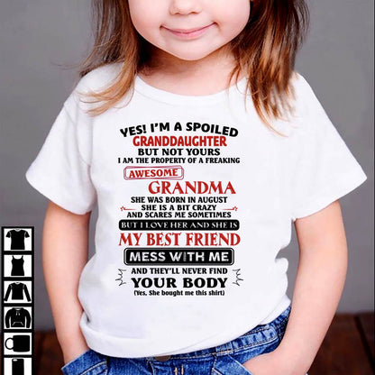 AUGUST - SPOILED GRANDDAUGHTER - AWESOME GRANDMA - CRAZY & BEST FRIEND - PERFECT GIFT FROM GRANDMA TO GRANDDAUGHTER - LUAN08 (SKU2607-295-08)