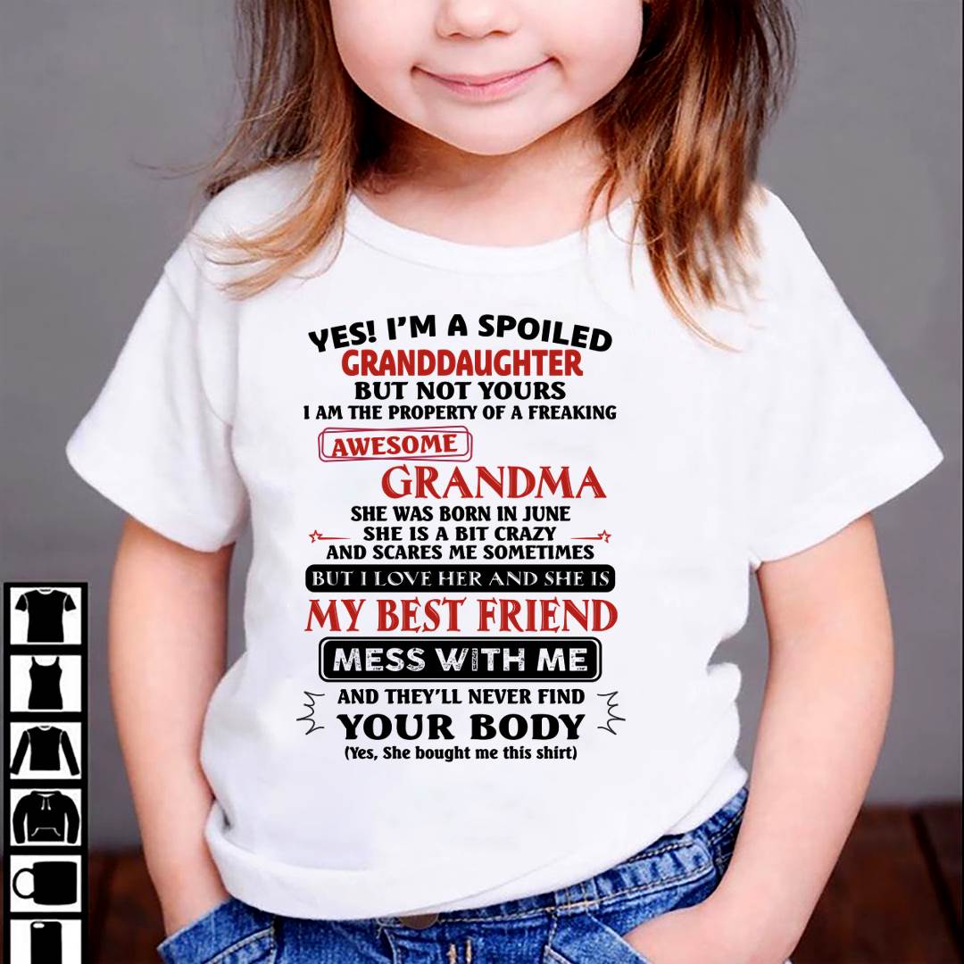 JUNE - SPOILED GRANDDAUGHTER - AWESOME GRANDMA - CRAZY & BEST FRIEND - PERFECT GIFT FROM GRANDMA TO GRANDDAUGHTER - LUAN06 (SKU2607-295-06)