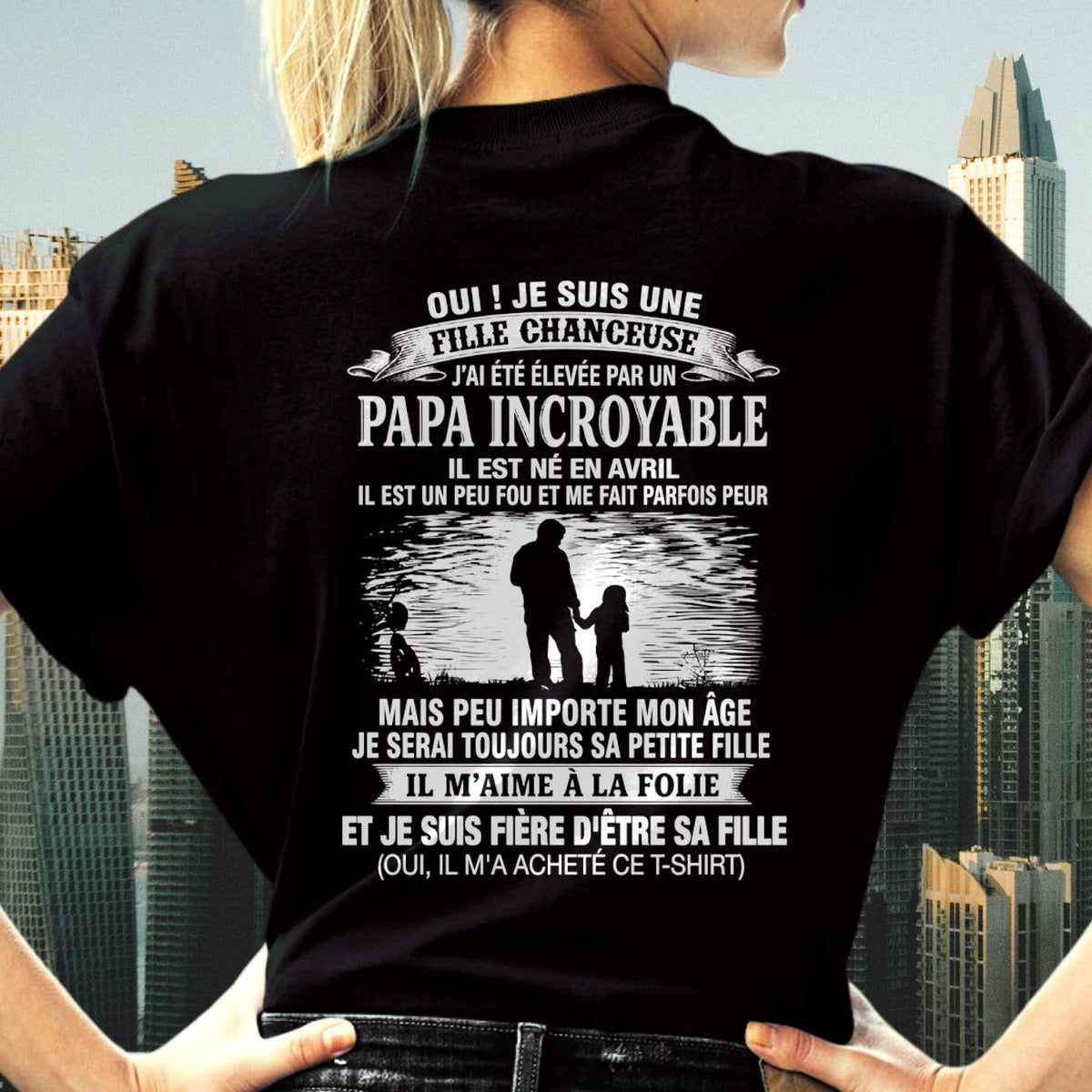 AVRIL - FILLE CHANCEUSE - ÉLEVÉE PAR UN PAPA INCROYABLE - CADEAU PARFAIT DE PAPA À SA FILLE - LUAN04 (SKU2609-08-04)