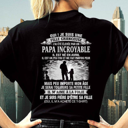 AVRIL - FILLE CHANCEUSE - ÉLEVÉE PAR UN PAPA INCROYABLE - CADEAU PARFAIT DE PAPA À SA FILLE - LUAN04 (SKU2609-08-04)