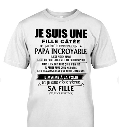 Cadeau d’anniversaire de papa pour sa fille  |   T-shirt - luan03 / fr03